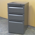 Dark Grey 3 Drawer Box Box File Pedestal, Locking